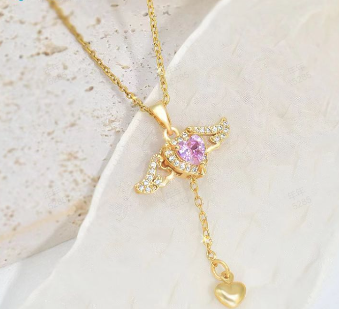 š50% KORTINGšRoze Engelenvleugels Ketting