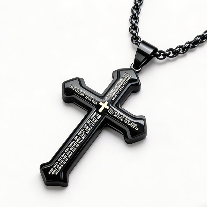 Heren Kruis Ketting met Onze Vader Gebed