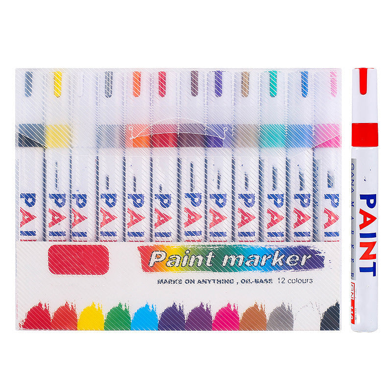 ๐ฅ Met 50% korting! ๐ฅ Waterbestendige bandenverfpen โ 12 kleuren, 6-12 maanden houdbaar, geurloos, niet-giftig, eenvoudig aan te brengen, perfect voor krassen en custom ontwerpen ๐