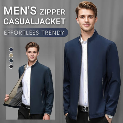 ✨HOT SALE 49% OFF✨Herren Stehkragen Reißverschluss Casual Jacke mit Stehkragen