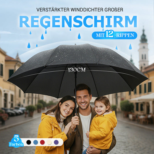 🌂50% Rabatt🔥Großer faltbarer Regenschirm mit 12 windfesten Speiche