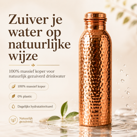 ✨ 50% KORTING! Premium Koperen Waterfles – Duurzaam, Plasticvrij en Ideaal voor Dagelijks Gebruik