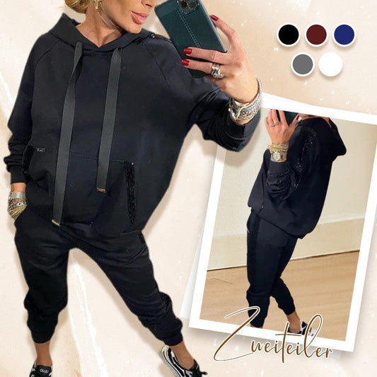 🔥HEISSVERKAUF🔥Zweiteiliges Set für Frauen mit Kapuze und Kordelzug