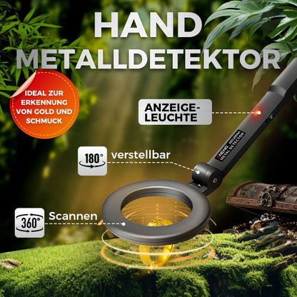 360° Hand-Metalldetektor für Gold & Schmuck