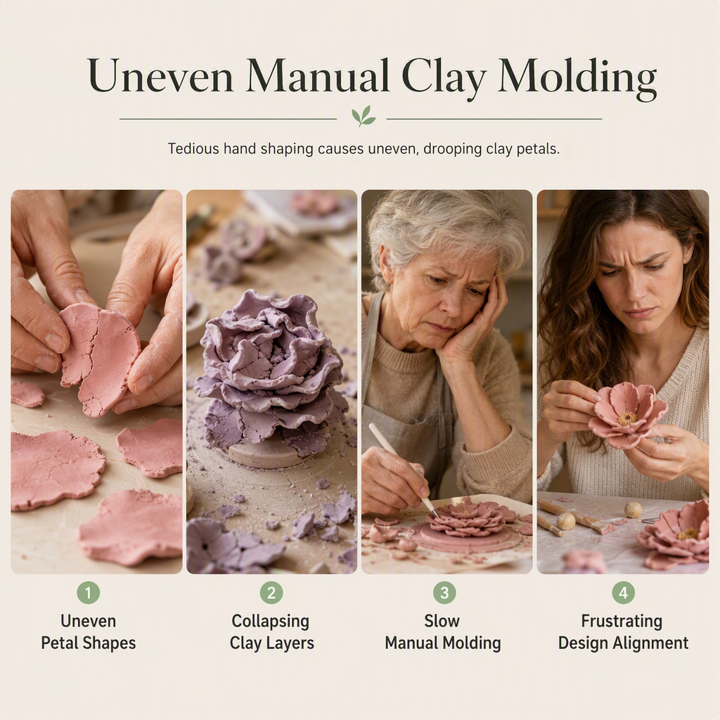 DIY Clay Flower Shaping Tool and Modular Clay Bloom Maker for Handmade Crafts