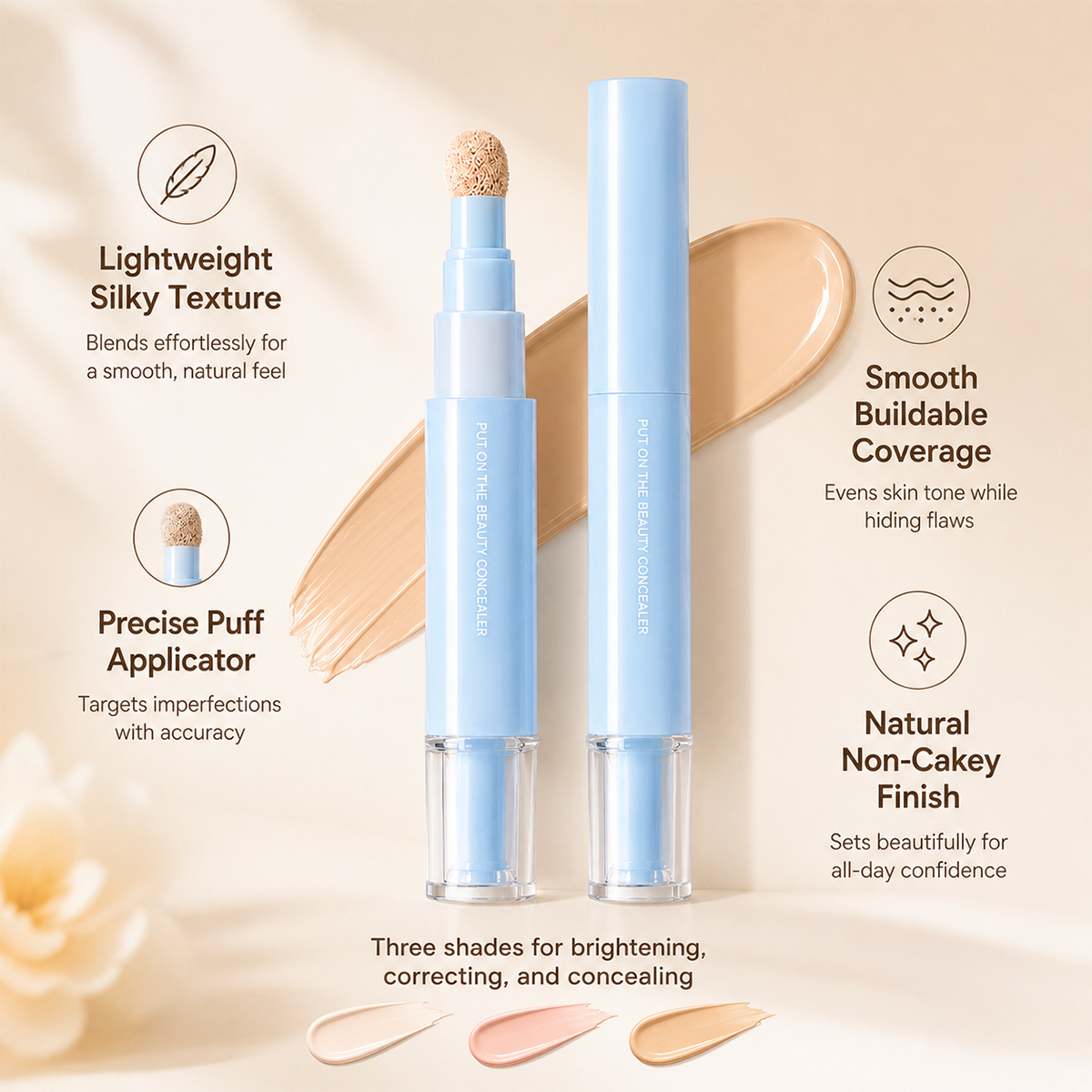 💄 KOOP 1 KRIJG 1 GRATIS ✨ Dubbele Werking Concealer – Verbergt Donkere Kringen & Oneffenheden | Hydraterend, Lichtgewicht en Natuurlijk Resultaat