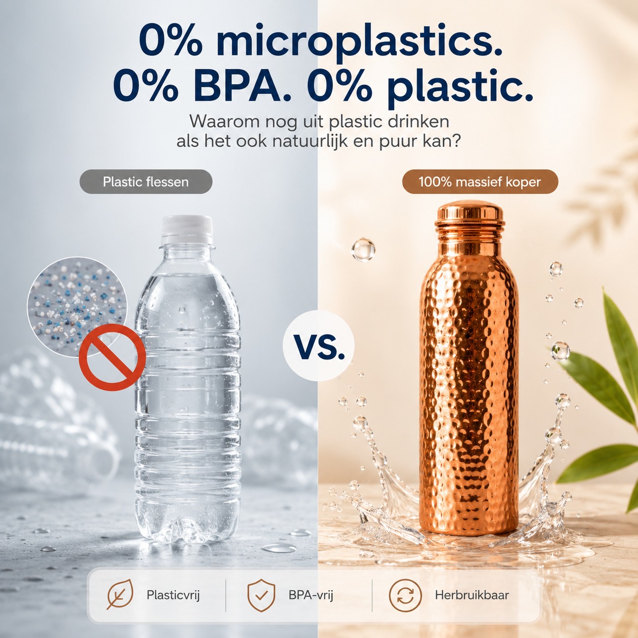 ✨ 50% KORTING! Premium Koperen Waterfles – Duurzaam, Plasticvrij en Ideaal voor Dagelijks Gebruik