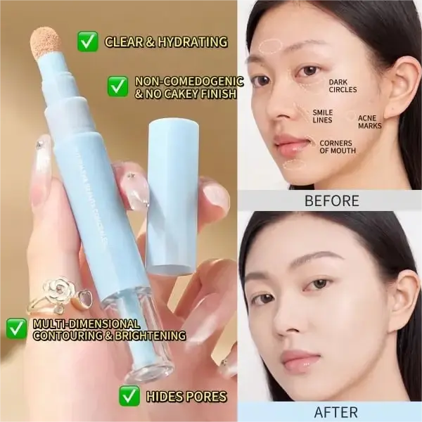 💄 KOOP 1 KRIJG 1 GRATIS ✨ Dubbele Werking Concealer – Verbergt Donkere Kringen & Oneffenheden | Hydraterend, Lichtgewicht en Natuurlijk Resultaat