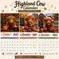 ❄️Zomerfresh 50% Korting!🐮Schotse Hooglander Kalender 2027 – Grappige A4 Wandkalender met 12 Maanden Vol Koeiencharme