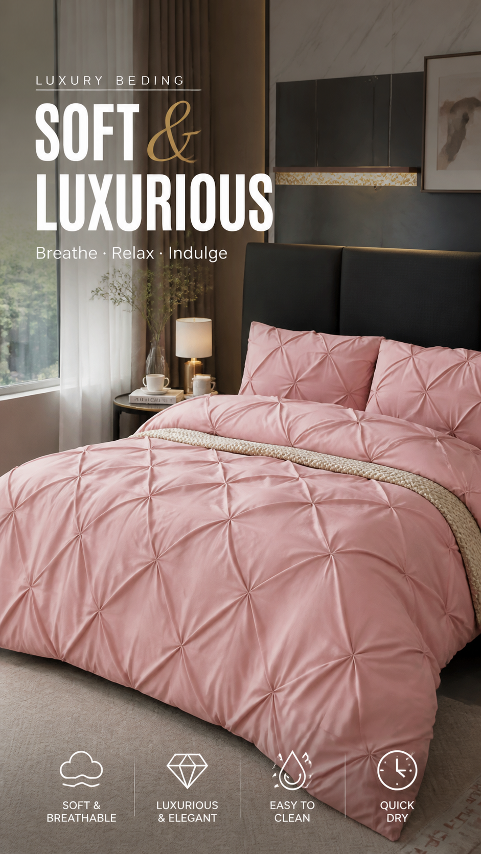 💗 Laatste dag van de uitverkoop – 50% korting⚡ Bedsure Soft Pintuck dekbedovertrekset