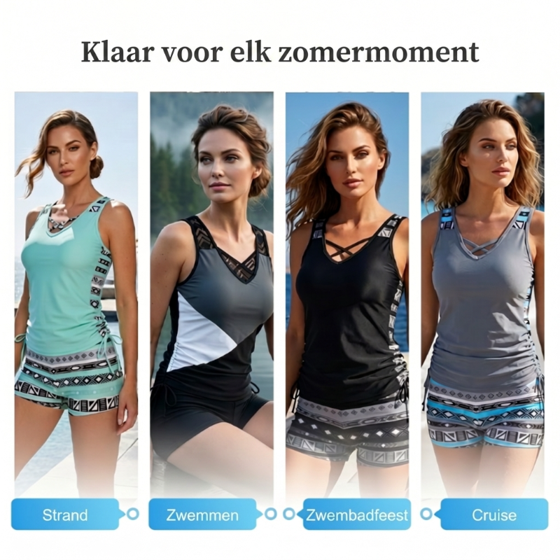 🥳ZOMERUITVERKOOP🥳💞Meer dan 50.000 verkocht!💥50% korting! 🔥Dames tankini met print, tweedelig badpak