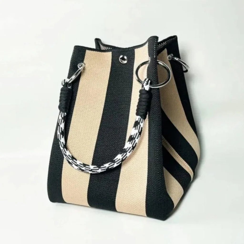👜✨ LIMITED-TIME 50% KORTING! ✨ Boho Gestreept Gebreide Emmerhandtas voor Dames – Handgemaakte Zomer Strand Schoudertas