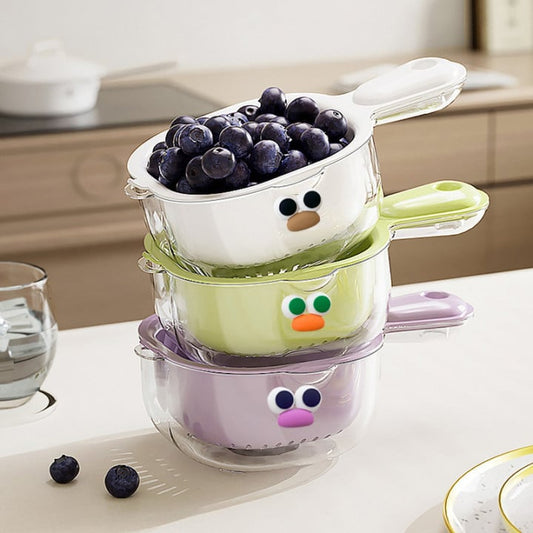 🍇1 Kaufen und 1 Gratis🍉Küche Zweischichtiger Abtropfkorb mit Griff