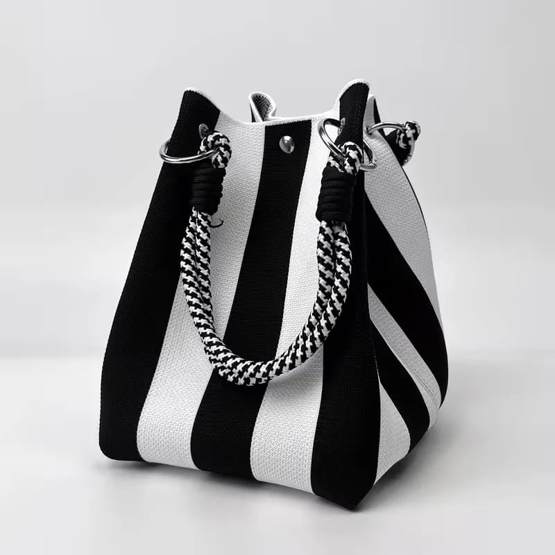 👜✨ LIMITED-TIME 50% KORTING! ✨ Boho Gestreept Gebreide Emmerhandtas voor Dames – Handgemaakte Zomer Strand Schoudertas