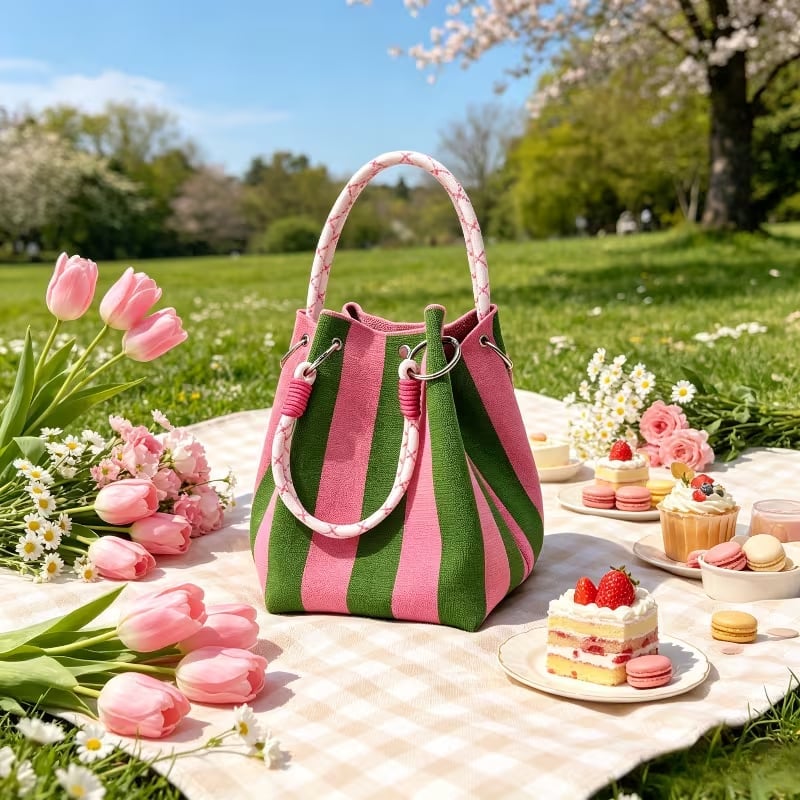 👜✨ LIMITED-TIME 50% KORTING! ✨ Boho Gestreept Gebreide Emmerhandtas voor Dames – Handgemaakte Zomer Strand Schoudertas