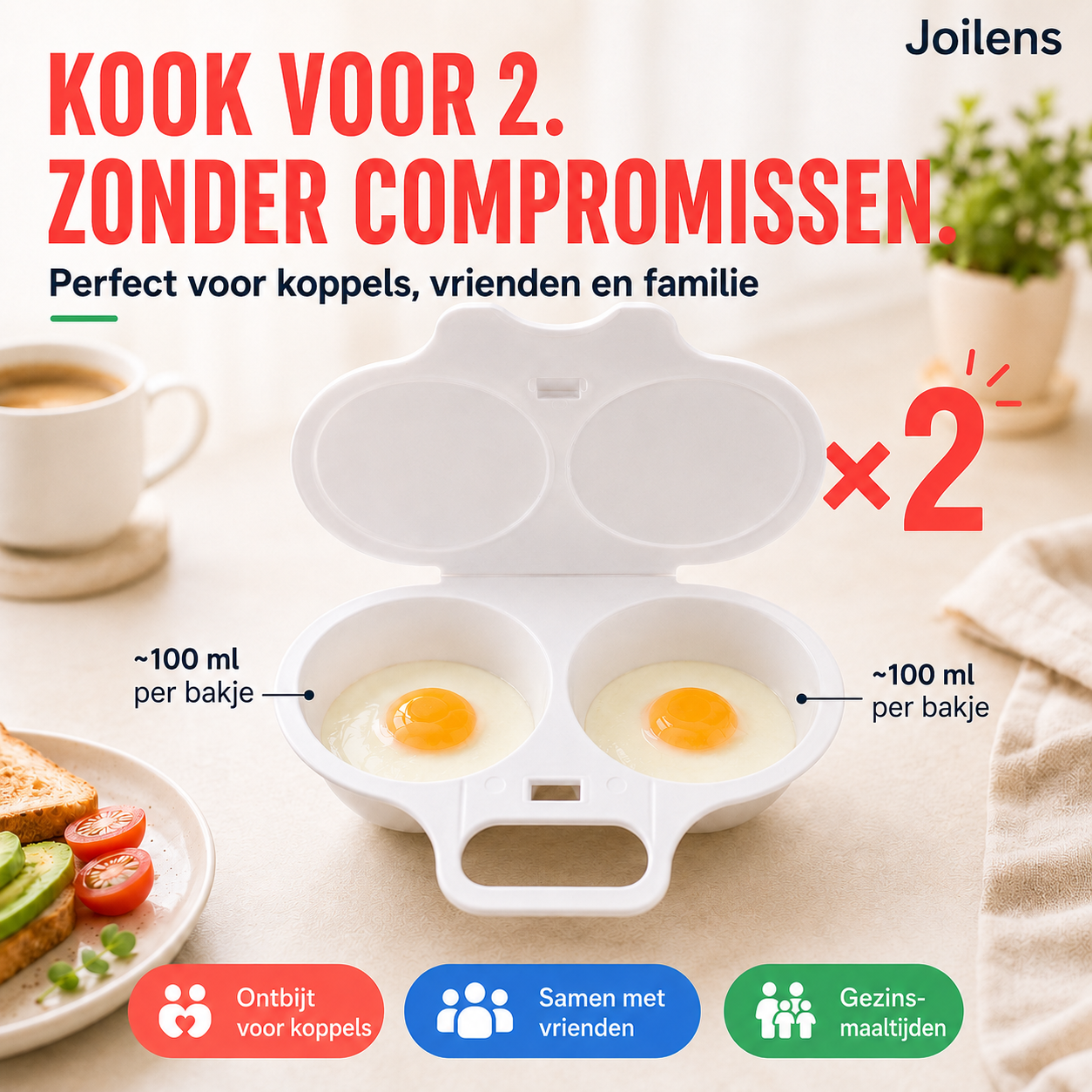🥚 Perfect Gepocheerde Eieren in 2 Minuten – Magnetron Eierkoker met Spatdeksel | Zonder Olie & Zonder Spatten ✨