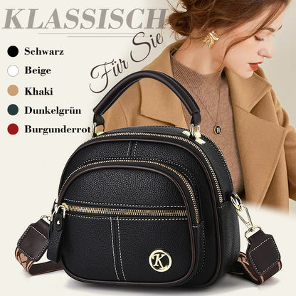 🎁Perfektes Geschenk💖Klassische Umhängetasche aus PU-Leder mit multifunktionalen Fächern und verstellbarem, breitem Schulterriemen