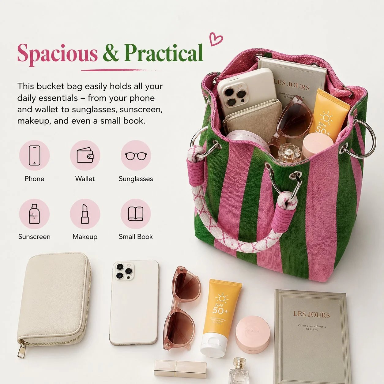 👜✨ LIMITED-TIME 50% KORTING! ✨ Boho Gestreept Gebreide Emmerhandtas voor Dames – Handgemaakte Zomer Strand Schoudertas