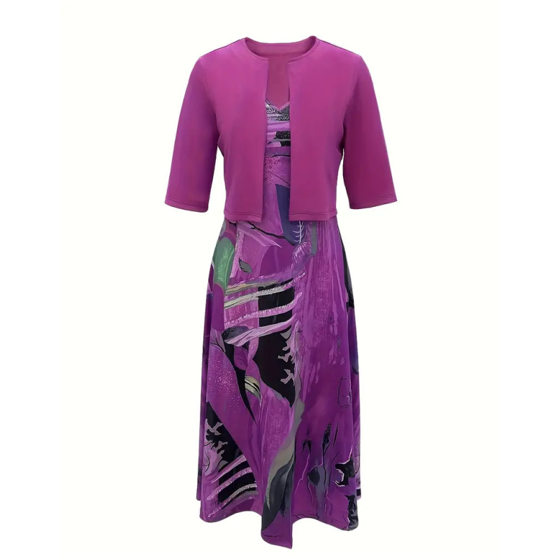 👗 50% KORTING! 🌿 Elegante en slanke tweedelige jurk voor dames – bijpassende top en rok, flatterende snit en chique look ✨