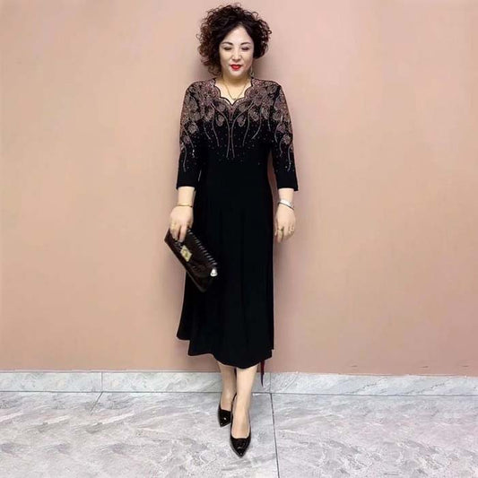 💥Zeitlich begrenzt 49% RABATT💕Edles elegantes Damenkleid mit Glitzerausschnitt