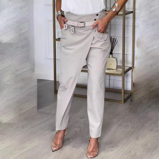 💖Einfarbige, unregelmäßige Freizeithose für Damen