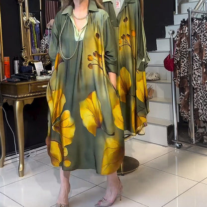 🍁Neuer Herbst/Winter 50% Rabatt💃Trendiges, bedrucktes Kleid mit Farbverlauf