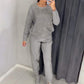 💕Damen Glitter Rhinestone Sweatshirt & Casual Hose 2-teiliges Set