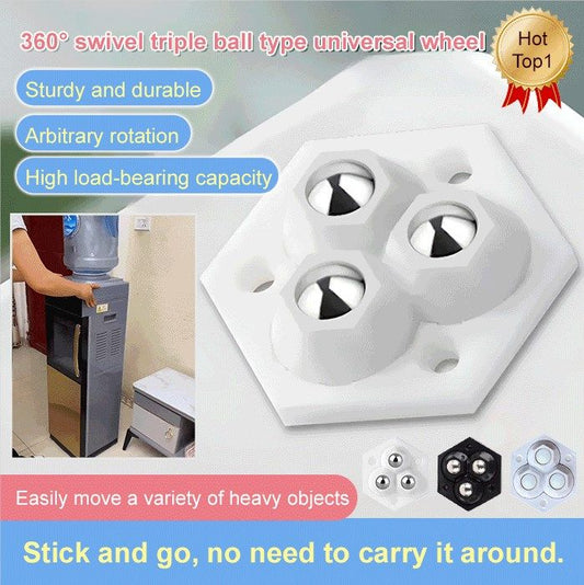 🔥360° schwenkbare Dreifach-Kugel-Rollen