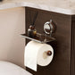 Toilettenpapierhalter ohne Bohrlöcher mit Ablage