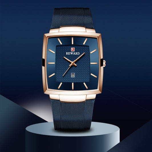 🔥Herren ultra-dünnen Quadrat Mesh Gürtel Quarzuhr