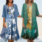 Elegantes Chiffonkleid mit Blumenprint - 2-teiliges Set