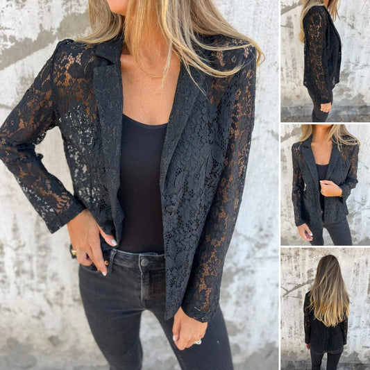 💖Blazer aus durchgehendem Spitzennetz