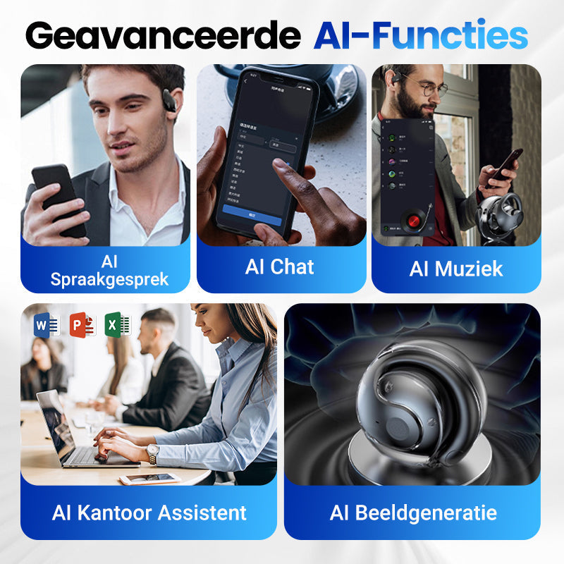 🎧 ✨Open-Oor Luchtgeleidende Headphones: Oren Ademen Vrij, Veilig & Comfortabel!