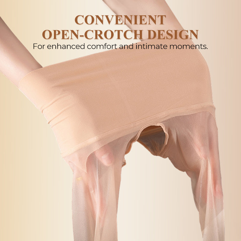✨Koop 1 Krijg 1 Gratis✨ Hoge Taille Glanzende Open-Kruis Panty
