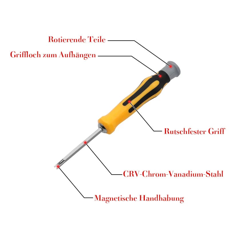 50% KORTING✨ 6-in-1 Multifunctionele Schroevendraaierset – Hoogwaardig CR-V Staal & Magnetische Bits (Perfect voor Huishoudelijke Reparaties & Elektronica!)