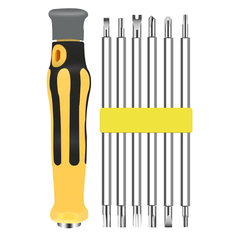 50% KORTING✨ 6-in-1 Multifunctionele Schroevendraaierset – Hoogwaardig CR-V Staal & Magnetische Bits (Perfect voor Huishoudelijke Reparaties & Elektronica!)