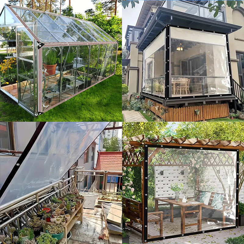 ❄️Zomerfresh 50% Korting!🌧️Transparant PE Afdekzeil – Weerbestendig Doorzichtig Zeil voor Balkon, Terras, Kas, Veranda en Tuin