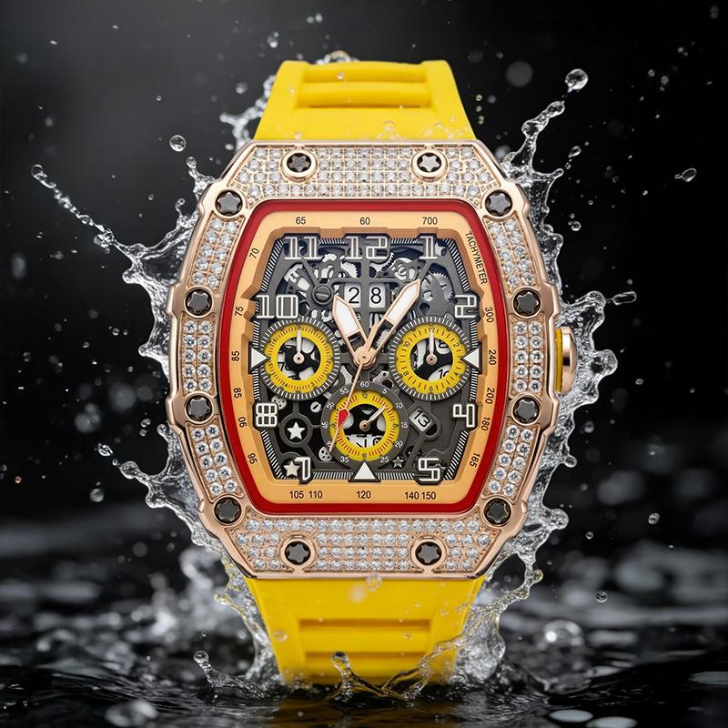 ⌚ Beperkte oplage – 52% korting✨ Luxe herenhorloge in tonneauvorm met strass-versiering