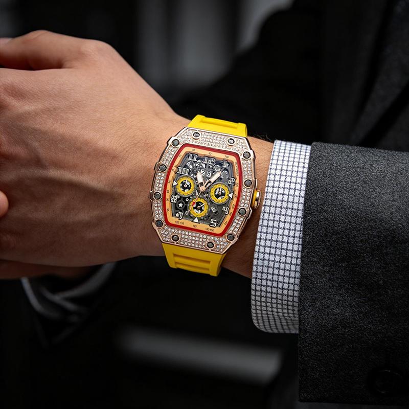 ⌚ Beperkte oplage – 52% korting✨ Luxe herenhorloge in tonneauvorm met strass-versiering