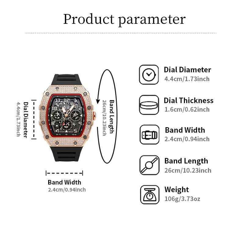 ⌚ Beperkte oplage – 52% korting✨ Luxe herenhorloge in tonneauvorm met strass-versiering