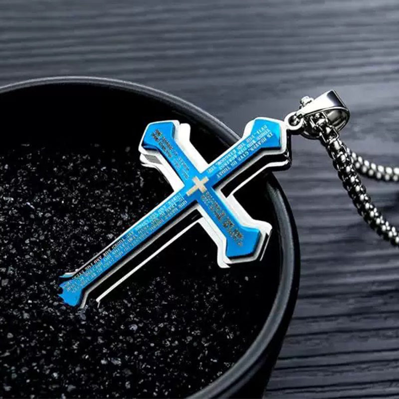 Heren Kruis Ketting met Onze Vader Gebed