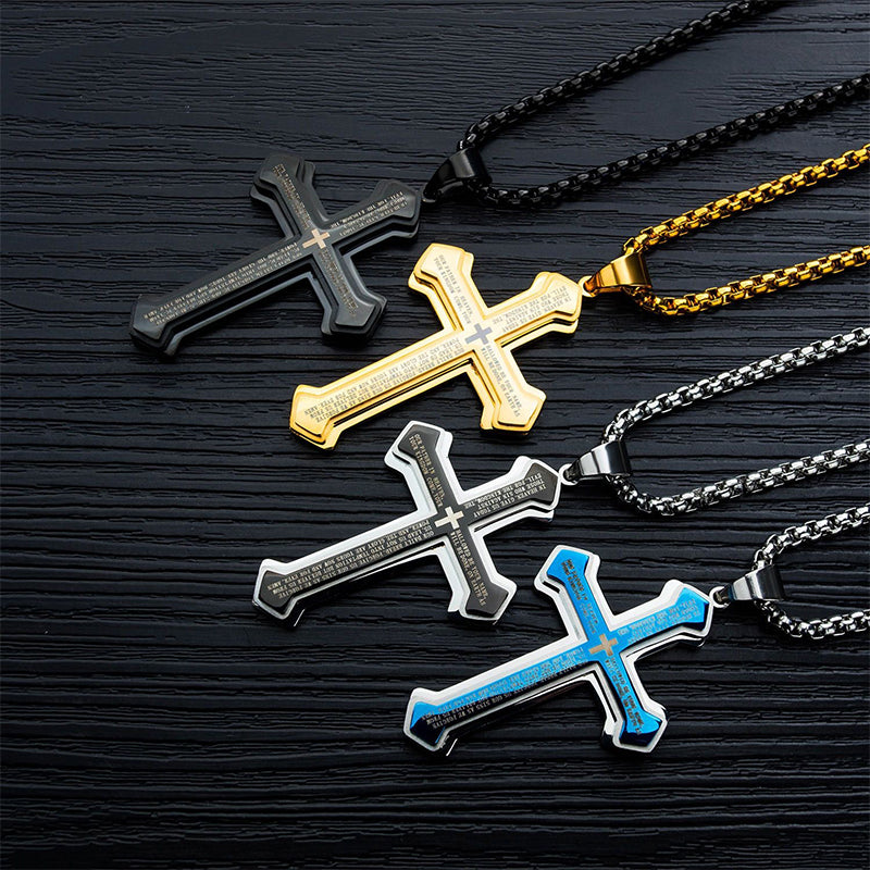 Heren Kruis Ketting met Onze Vader Gebed