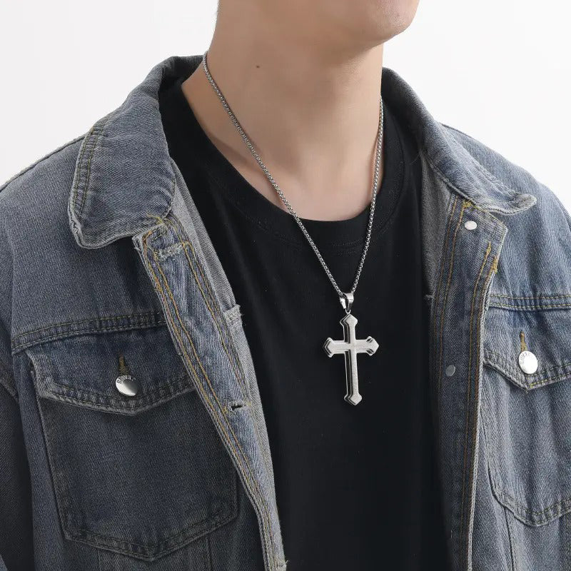 Heren Kruis Ketting met Onze Vader Gebed