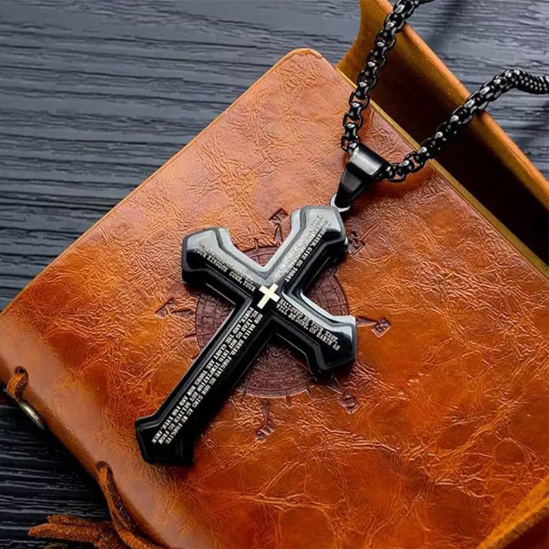 Heren Kruis Ketting met Onze Vader Gebed