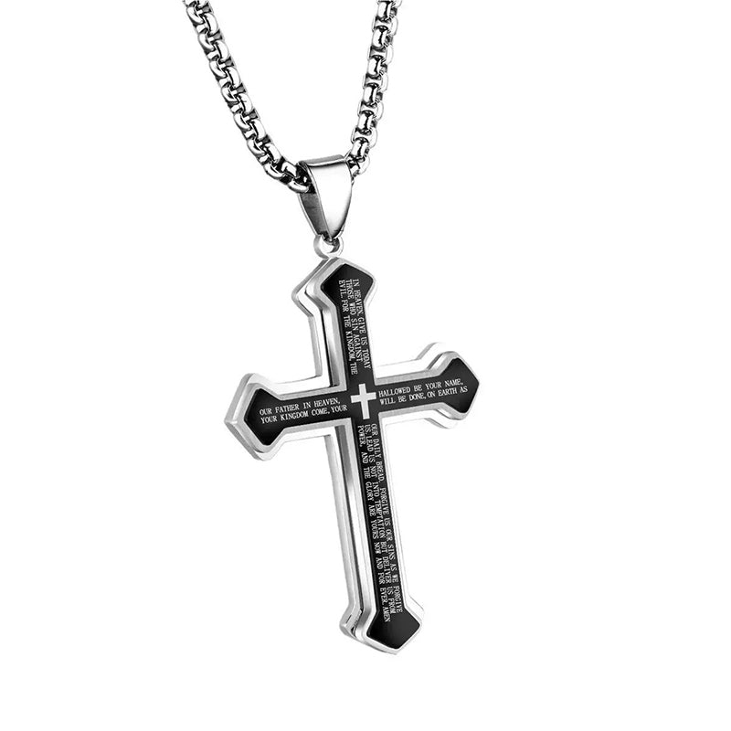 Heren Kruis Ketting met Onze Vader Gebed