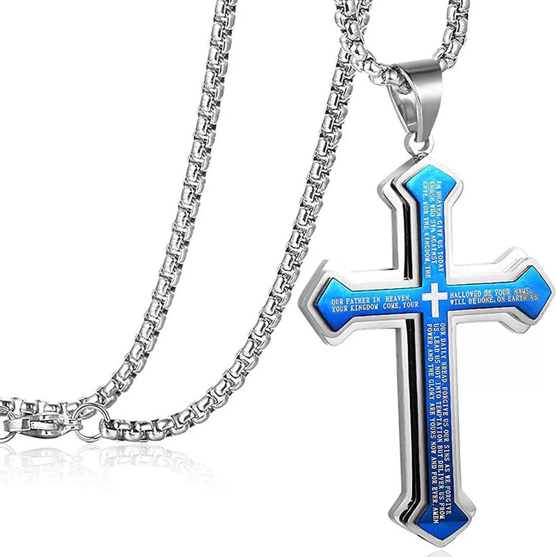 Heren Kruis Ketting met Onze Vader Gebed