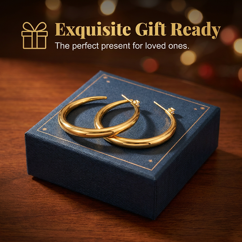Women's Chic Tapered Hoop Earrings