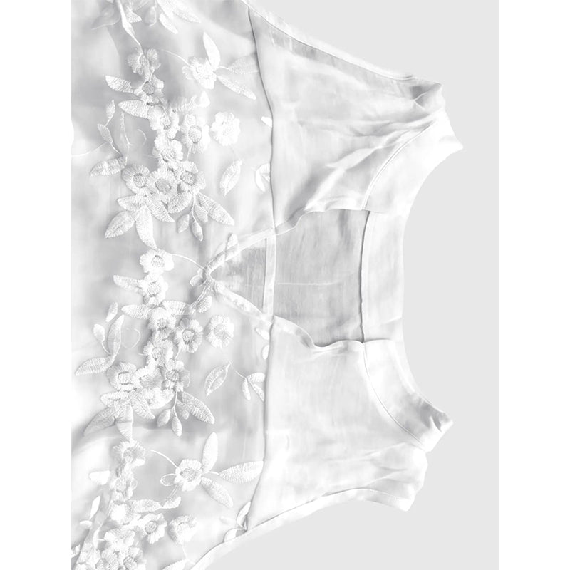 👗🌸💖 Chique mouwloze blouse met bloemenprint en kant voor dames ✨👩