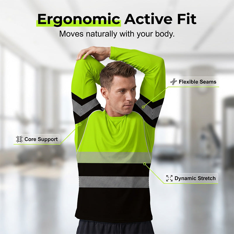 👕 50 % RABATT! 🏃‍♂️ Sportig långärmad tröja för herrar – fuktavvisande och med diskret tryck – perfekt för aktiva dagar, jogging eller fritiden – andas och är bekväm 🌿