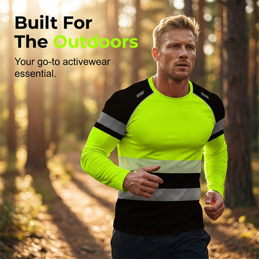 👕 50 % RABATT! 🏃‍♂️ Sportig långärmad tröja för herrar – fuktavvisande och med diskret tryck – perfekt för aktiva dagar, jogging eller fritiden – andas och är bekväm 🌿